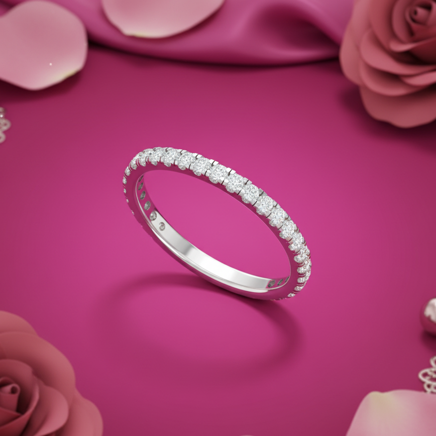 Slender 360-Degree Encrusted Unending-Circuit Luminous Stackable Eternity