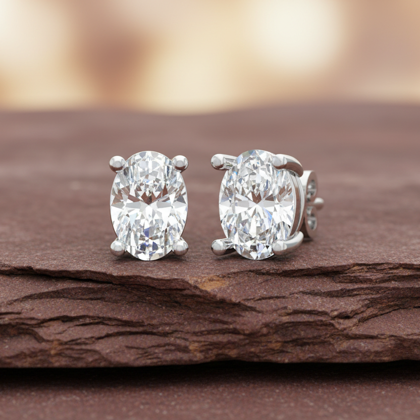 1.00 ctw Oval Lab Grown Studs