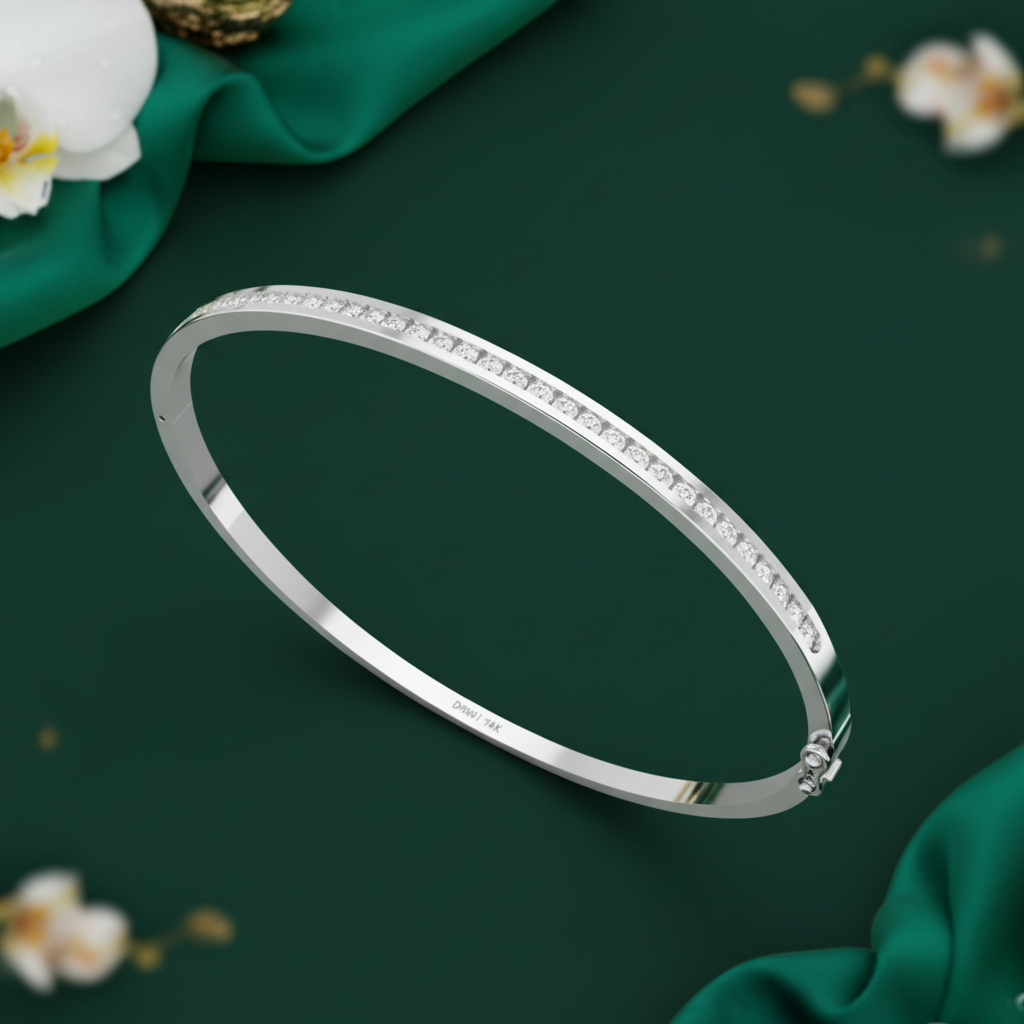 Classic Single Line Diamond Daily Wear Bangle
