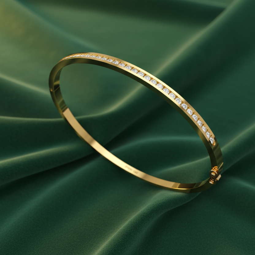 Classic Single Line Diamond Daily Wear Bangle