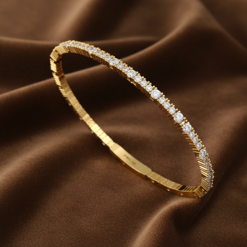 Hinged Multi-Section Diamond Shimmer
