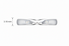 Fluid Crossing-Arc Dual Bezel-Framed Tip-Set Bypass Sculptural
