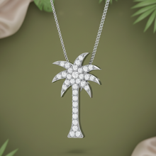 Load image into Gallery viewer, Modern Gold Finish Nautical Palm Tree Necklace With Chain