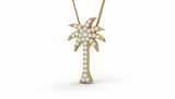Modern Gold Finish Nautical Palm Tree Necklace With Chain