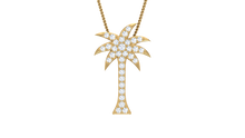 Load image into Gallery viewer, Modern Gold Finish Nautical Palm Tree Necklace With Chain