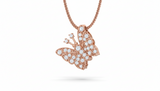 Dainty Gold & Diamond Butterfly Charm Necklace With Chain