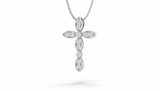 Marquise Cross Charm Necklace With Chain