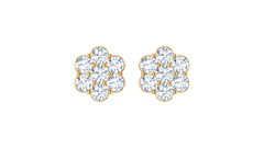 Seven Stone Flower Cluster Studs