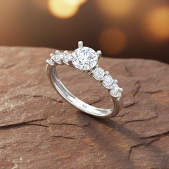 IGI cert. 1.00 ctw Center Stone With 0.50 ctw Side Diamond