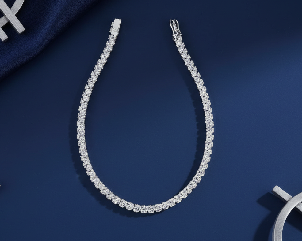 Tennis Bracelet featuring Prong-Set Round Diamonds