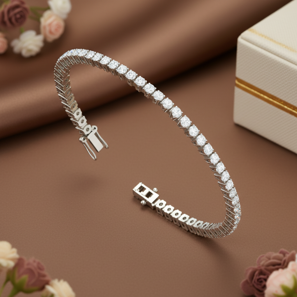 Lines of Light Diamond Tennis Bracelet