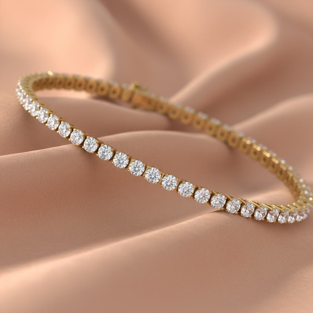 The Cosmic Bond Diamond Tennis Bracelet