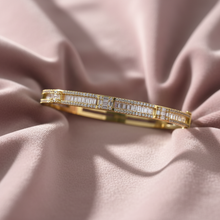 Load image into Gallery viewer, Five Cluster Baguette and Round Diamonds Bangle