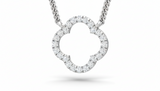 Lucky Charm Diamond Open Clover Necklace with Chain