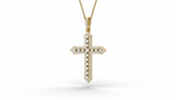 Delicate Gold and 0.52 Cart Aprox Diamond Cross Pendant
