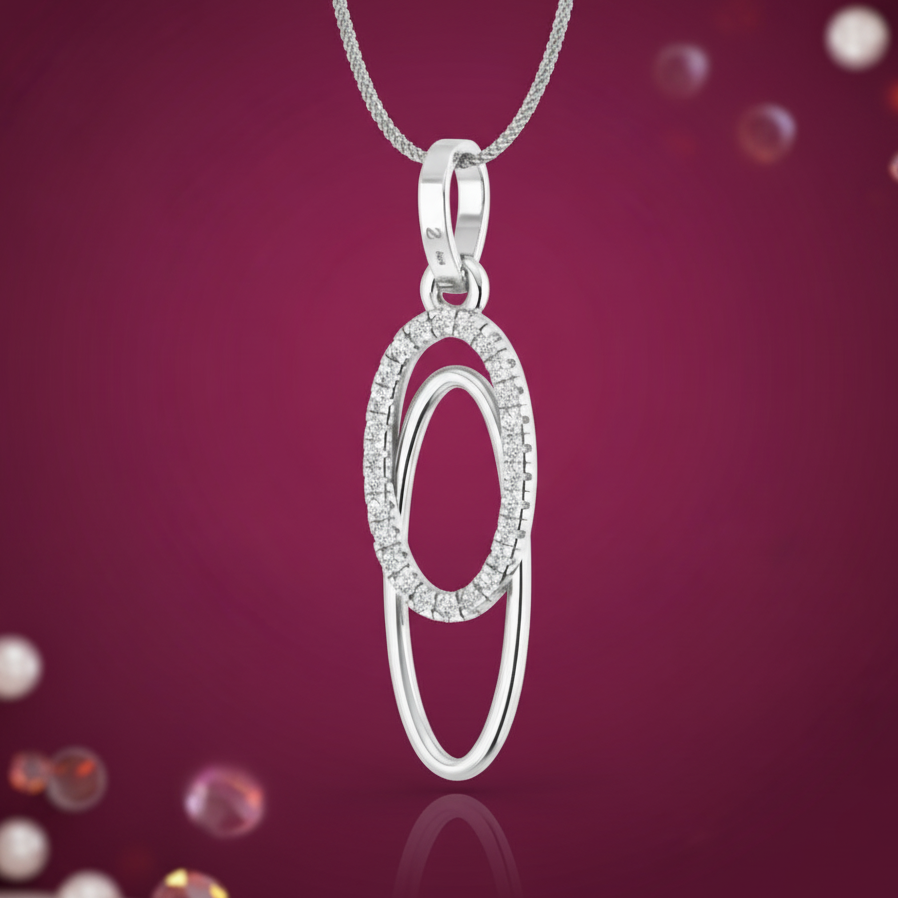 Interlocking Oval Diamond Accent
