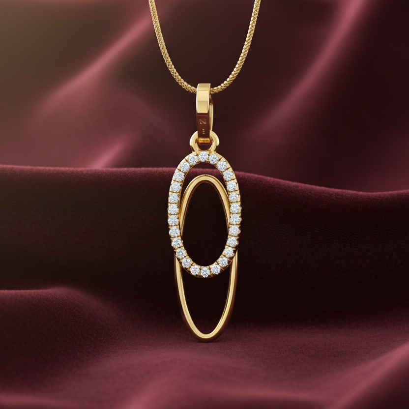 Interlocking Oval Diamond Accent