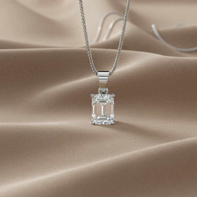 IGI cert. 3.00 ctw One Stone Emerald Lab Grown Diamond
