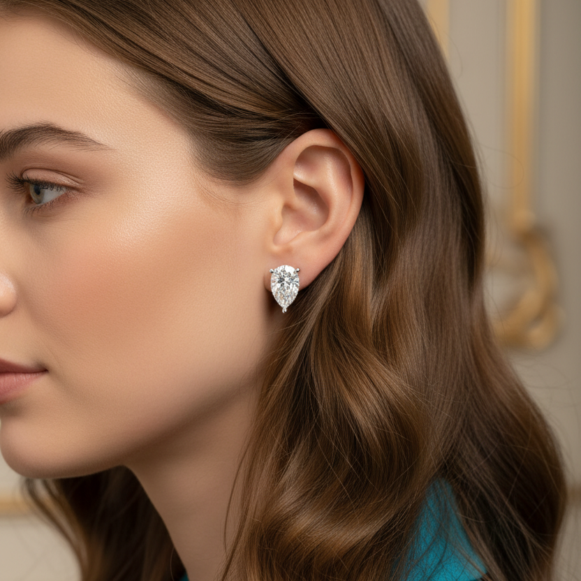 1.50 ctw Pear Lab Grown Studs