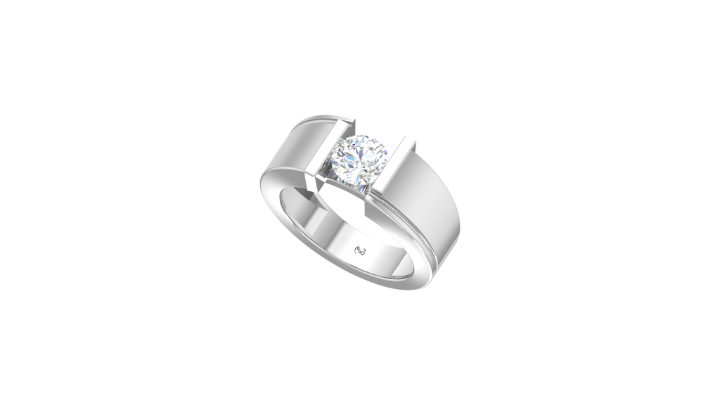 IGI cert. Men's One Round Stone Lab Grown Diamond