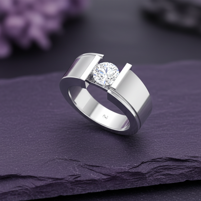 IGI cert. Men's One Round Stone Lab Grown Diamond