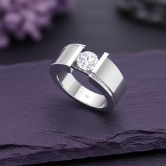 IGI cert. Men's One Round Stone Lab Grown Diamond