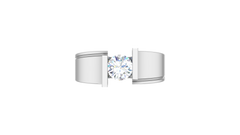 IGI cert. Men's One Round Stone Lab Grown Diamond