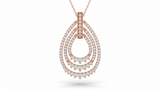 Dazzling Multi-Layered Diamond Teardrop Necklace with Chain