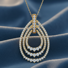 Load image into Gallery viewer, Dazzling Multi-Layered Diamond Teardrop Necklace with Chain