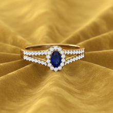 Load image into Gallery viewer, Oval Sapphire Gemstone Diamond Constellation Azure Accent