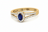 Oval Sapphire Gemstone Diamond Constellation Azure Accent
