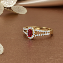Load image into Gallery viewer, Oval Ruby With Diamond Ring