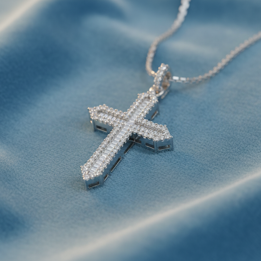 Baguette Round Cross Diamond Elegance