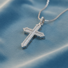 Load image into Gallery viewer, Baguette Round Cross Diamond Elegance