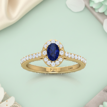 Load image into Gallery viewer, Oval Shape Sapphire With Diamond