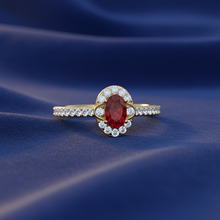 Load image into Gallery viewer, Oval Shape Ruby With Diamond Ring