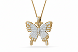 Two-Tone Filigree Butterfly Diamond