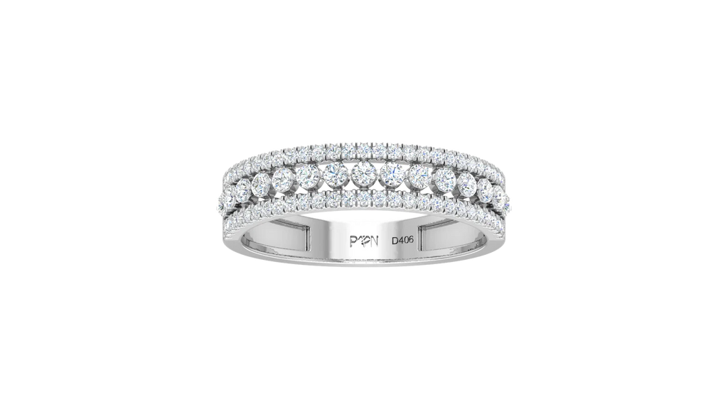 Tripartite Parallel Rail Diamond Three Row Footprint Architectural
