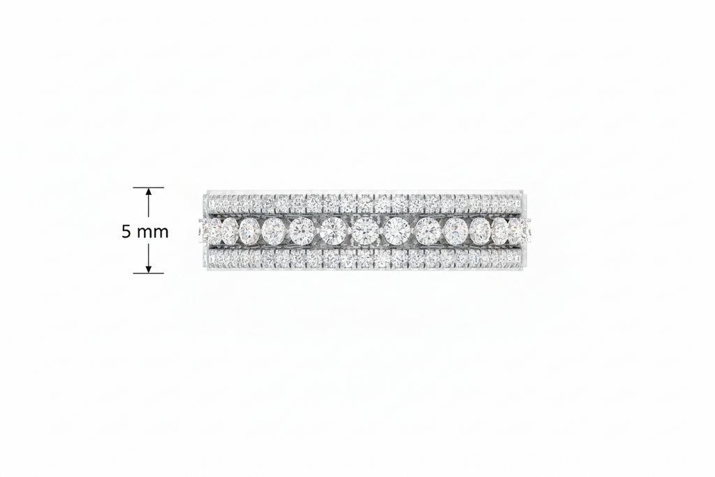 Tripartite Parallel Rail Diamond Three Row Footprint Architectural