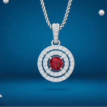 Load image into Gallery viewer, Ruby Double Halo Approx Half Cart Diamond