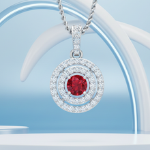 Load image into Gallery viewer, Ruby Double Halo Approx Half Cart Diamond
