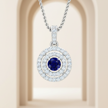 Load image into Gallery viewer, Sapphire Double Halo Approx Half Cart Diamond
