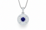 Sapphire Double Halo Approx Half Cart Diamond