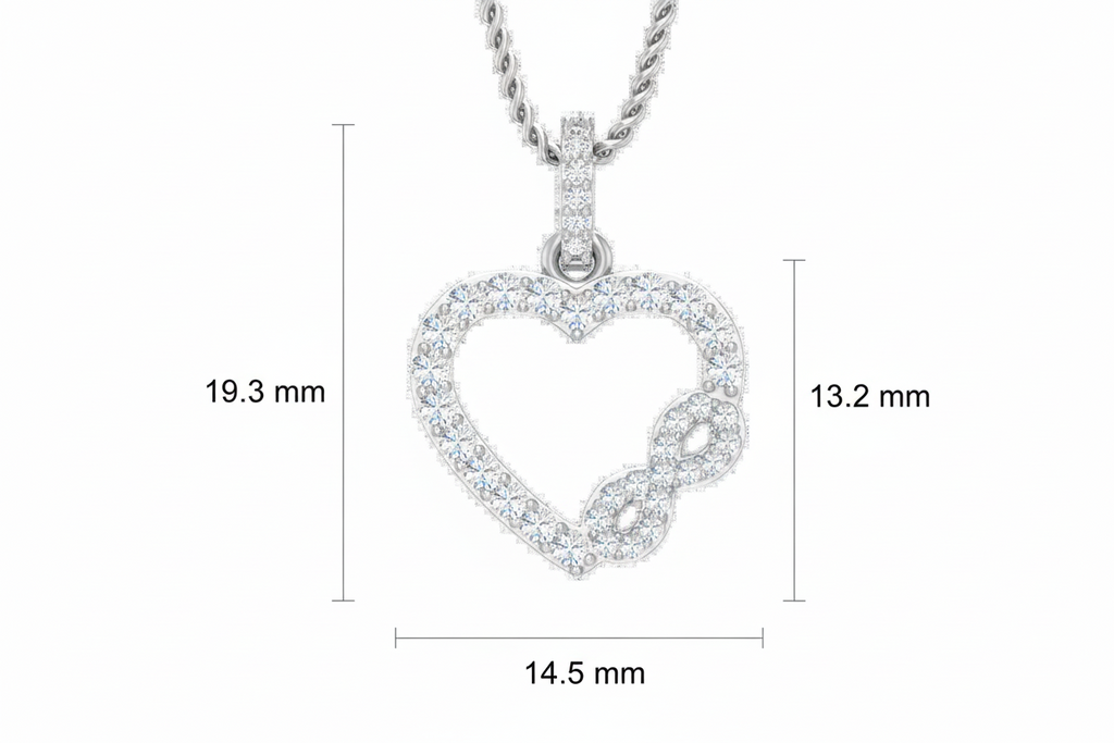 Symbolic Natural Diamond Infinity Heart