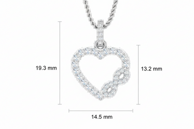 Symbolic Natural Diamond Infinity Heart