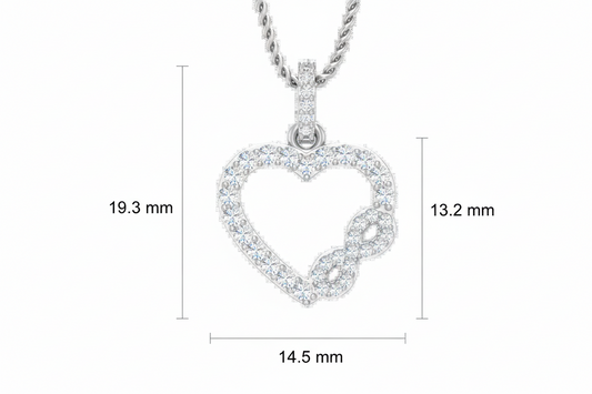 Symbolic Natural Diamond Infinity Heart