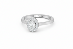 Oval Single Halo Lab Grown