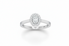Oval Single Halo Lab Grown