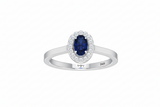Precious Oval Sapphire Diamond Pure Serene Azure Crown Solitaire