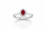 Oval Ruby Delicate Diamond Accent Solitaire